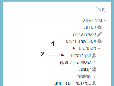 בחירת שיוך לתפקיד