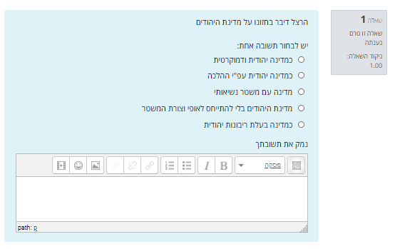 דוגמה לתיבת הנימוק