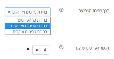 מספר הפריטים